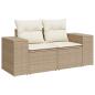 Preview: 10-tlg. Garten-Sofagarnitur mit Kissen Beige Poly Rattan Akazie