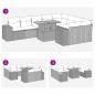 Preview: 10-tlg. Garten-Sofagarnitur mit Kissen Beige Poly Rattan Akazie