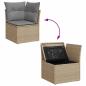 Preview: 10-tlg. Garten-Sofagarnitur mit Kissen Beige Poly Rattan Akazie