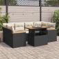 Preview: ARDEBO.de - 6-tlg. Garten-Sofagarnitur mit Kissen Schwarz Poly Rattan