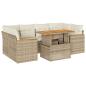 Preview: 6-tlg. Garten-Sofagarnitur mit Kissen Beige Poly Rattan Akazie