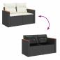 Preview: 5tlg. Garten-Sofagarnitur mit Kissen Schwarz Poly Rattan Akazie