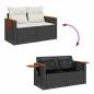 Preview: 5tlg. Garten-Sofagarnitur mit Kissen Schwarz Poly Rattan Akazie