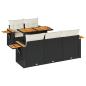 Preview: 6-tlg. Garten-Sofagarnitur mit Kissen Schwarz Poly Rattan