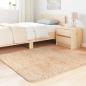 Preview: Teppich Shaggy Hochflor NAVARRA Beige 120x120 cm Polyester