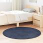 Preview: ARDEBO.de - Teppich Shaggy Hochflor NAVARRA Marineblau 120x120 cm Polyester