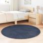 Preview: Teppich Shaggy Hochflor NAVARRA Marineblau 120x120 cm Polyester