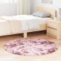 Preview: ARDEBO.de - Teppich Shaggy Hochflor NAVARRA Altrosa 120x120 cm Polyester