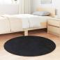 Preview: Teppich Shaggy Hochflor NAVARRA Schwarz 100x100 cm Polyester