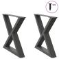 Preview: ARDEBO.de - Couchtischbeine 2 Stk. Anthrazit 50x(42-43,3) cm Stahl