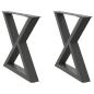 Preview: Couchtischbeine 2 Stk. Anthrazit 50x(42-43,3) cm Stahl