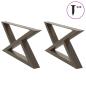 Preview: ARDEBO.de - Couchtischbeine 2 Stk. Naturstahl 70x(30-31,3) cm Stahl