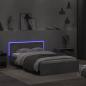 Preview: Bettgestell mit Kopfteil LED-Beleuchtung Betongrau 140x200 cm