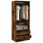 Preview: ARDEBO.de - Kleiderschrank Räuchereiche 80x50x200 cm Holzwerkstoffs