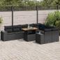 Preview: ARDEBO.de - 10-tlg. Garten-Sofagarnitur mit Kissen Schwarz Poly Rattan