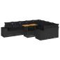 Preview: 10-tlg. Garten-Sofagarnitur mit Kissen Schwarz Poly Rattan