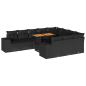 Preview: 10-tlg. Garten-Sofagarnitur mit Kissen Schwarz Poly Rattan