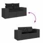 Preview: 10-tlg. Garten-Sofagarnitur mit Kissen Schwarz Poly Rattan