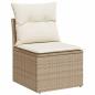 Preview: 7-tlg. Garten-Sofagarnitur mit Kissen Beige Poly Rattan Akazie