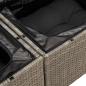 Preview: 7-tlg. Garten-Sofagarnitur mit Kissen Grau Poly Rattan Akazie