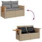 Preview: 8-tlg. Garten-Sofagarnitur mit Kissen Beige Poly Rattan Akazie