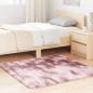 Preview: ARDEBO.de - Teppich Shaggy Hochflor NAVARRA Altrosa 120x120 cm Polyester