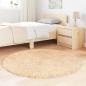 Preview: Teppich Shaggy Hochflor NAVARRA Beige 120x120 cm Polyester