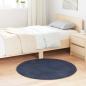 Preview: ARDEBO.de - Teppich Shaggy Hochflor NAVARRA Marineblau 100x100 cm Polyester