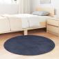 Preview: Teppich Shaggy Hochflor NAVARRA Marineblau 100x100 cm Polyester