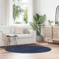 Preview: ARDEBO.de - Teppich Shaggy Hochflor NAVARRA Marineblau 160x160 cm Polyester