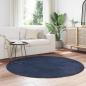 Preview: Teppich Shaggy Hochflor NAVARRA Marineblau 160x160 cm Polyester