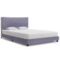 Preview: ARDEBO.de - Bettgestell ohne Matratze Hellgrau Stoff 135x190 cm