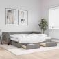 Preview: ARDEBO.de - Tagesbett Ausziehbar mit Schubladen Dunkelgrau 100x200 cm Stoff