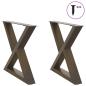 Preview: ARDEBO.de - Couchtischbeine 2 Stk. Naturstahl 60x(42-43,3) cm Stahl