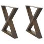 Preview: Couchtischbeine 2 Stk. Naturstahl 60x(42-43,3) cm Stahl