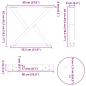 Preview: Couchtischbeine 2 Stk. Naturstahl 60x(42-43,3) cm Stahl
