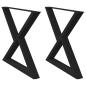 Preview: Esstisch Beine 2 Stück Schwarz 90x(72-73,3) cm Stahl
