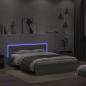 Preview: Bettgestell mit Kopfteil LED-Beleuchtung Grau Sonoma 150x200 cm