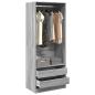 Preview: ARDEBO.de - Kleiderschrank Grau Sonoma 80x50x200 cm Holzwerkstoff