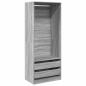 Preview: Kleiderschrank Grau Sonoma 80x50x200 cm Holzwerkstoff