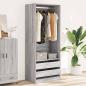 Preview: Kleiderschrank Grau Sonoma 80x50x200 cm Holzwerkstoff