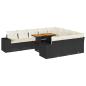 Preview: 10-tlg. Garten-Sofagarnitur mit Kissen Schwarz Poly Rattan