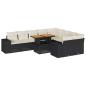 Preview: 10-tlg. Garten-Sofagarnitur mit Kissen Schwarz Poly Rattan