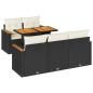 Preview: 6-tlg. Garten-Sofagarnitur mit Kissen Schwarz Poly Rattan