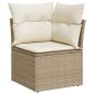 Preview: 10-tlg. Garten-Sofagarnitur mit Kissen Beige Poly Rattan Akazie