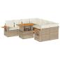 Preview: 9-tlg. Garten-Sofagarnitur mit Kissen Beige Poly Rattan Akazie