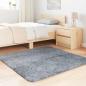 Preview: Teppich Shaggy Hochflor NAVARRA Hellgrau 120x120 cm Polyester