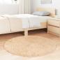 Preview: Teppich Shaggy Hochflor NAVARRA Beige 100x100 cm Polyester