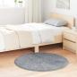 Preview: ARDEBO.de - Teppich Shaggy Hochflor NAVARRA Hellgrau 100x100 cm Polyester