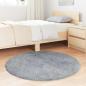 Preview: Teppich Shaggy Hochflor NAVARRA Hellgrau 100x100 cm Polyester
